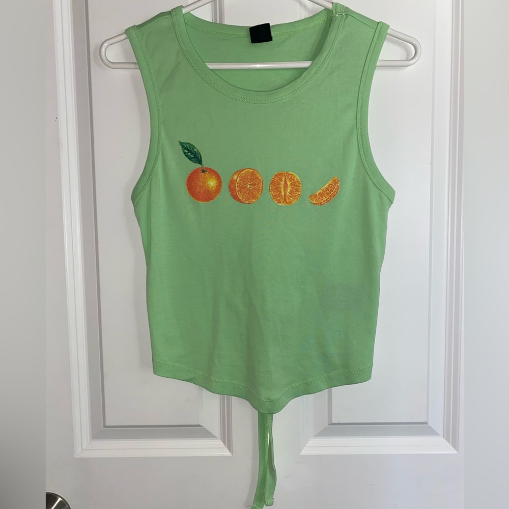 Urban Outfitters Lime Green Open Back Tye Shirt - Size L